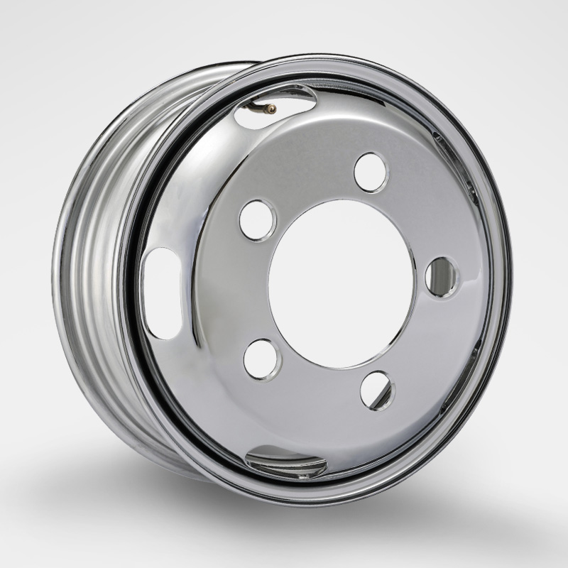 DOT-X トラック用メッキホイール 15×5 オフセット115 5穴 2t 三菱 キャンター フロント用 中国製