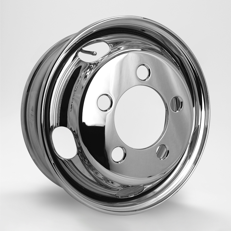 DOT-X トラック用メッキホイール 17.5×5.25 オフセット115 5穴 2t いすゞ エルフ フロント用 中国製